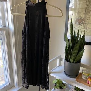 little black dress alert! high neck cut